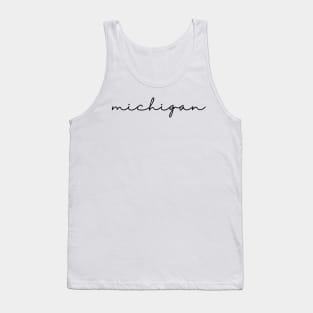 michigan black cursive script Tank Top